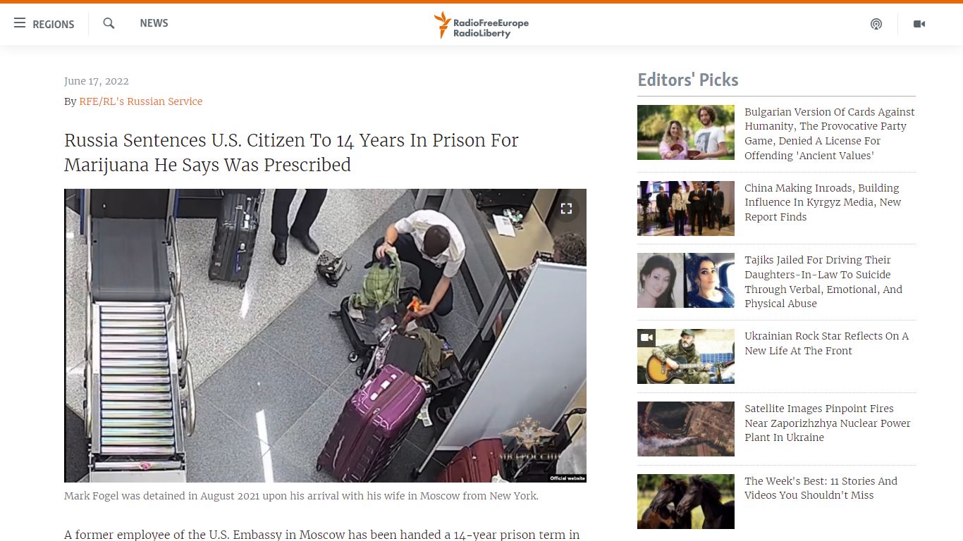 Russia Sentences U.S. Citizen To 14 Years In Prison For Marijuana He ...